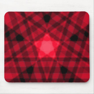 Red Tartan Star Geometric Art Mousepad