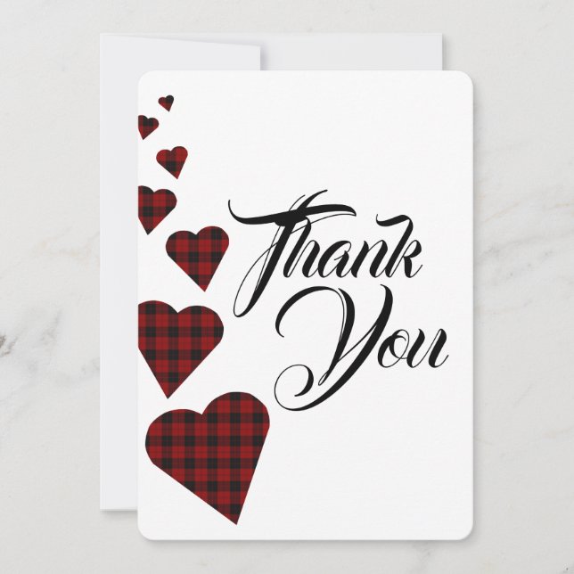 Red Tartan Thank You card (Front)