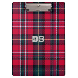 Red Tartan w/out your Initial(s) Clipboard