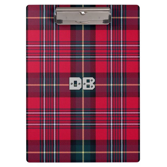 Red Tartan w/out your Initial(s) Clipboard (Front)
