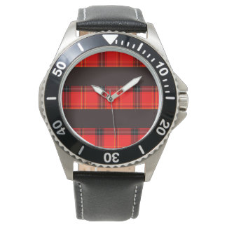 Red tartan watch