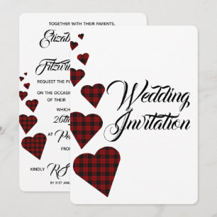 Red Tartan Wedding Invitation