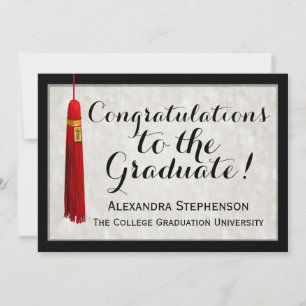 Red Tassel Congratulations Graduate Graduation Invitation