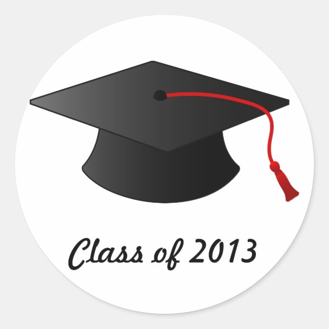 Red Tassel Graduation Sticker (Front)