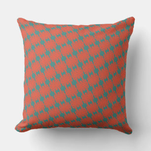 Red Teal Green Southwestern Design Patterns Cushion
