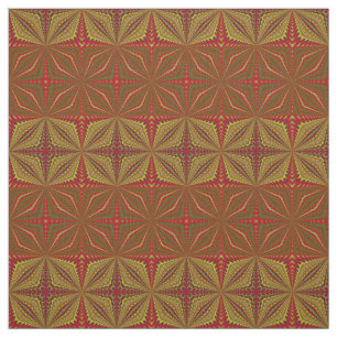 Red Teal Yellow Modern Ethnic Textile Tribal Print Fabric