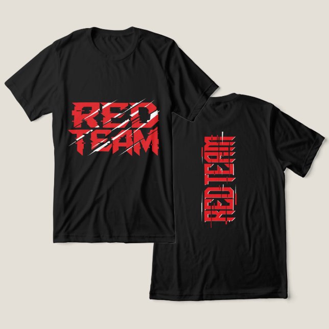 Red Team Glitch Cyber Tactical T-Shirt Tri-Blend Shirt (Design Front & Back)