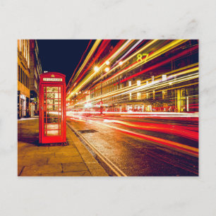 Red telephone booth postcard