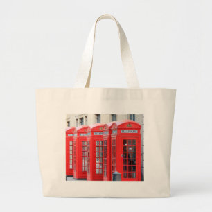 Red Telephone Booths of London Large Tote Bag