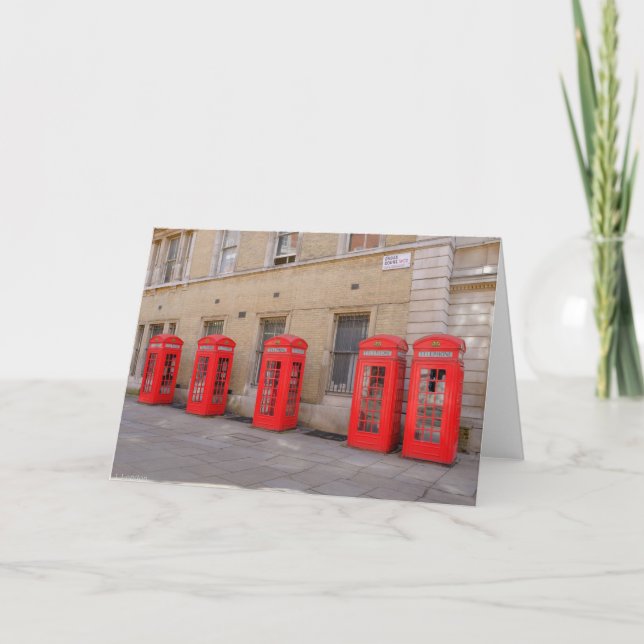 Red Telephone Boxes Greeting Card (Front)