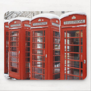 Red telephones near Big Ben Mouse Pad