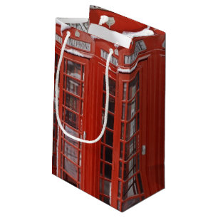 Red telephones near Big Ben Small Gift Bag