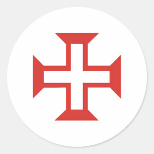 Red Templar Cross Classic Round Sticker