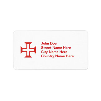 Red Templar Cross Label