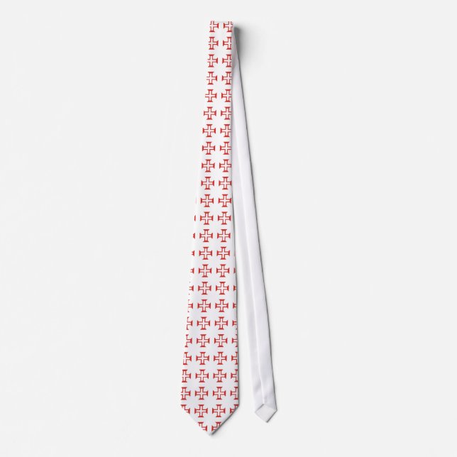 Red Templar Cross pattern Tie (Front)