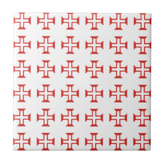 Red Templar Cross pattern Tile