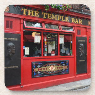 Red Temple Bar pub in Dublin Coaster