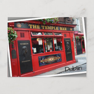 Red Temple Bar pub in Dublin, Ireland Postcard