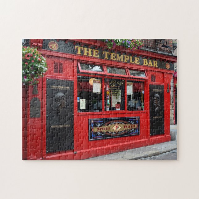 Red Temple Bar pub in Dublin puzzle (Horizontal)