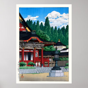 Red Temple by Kawase Hasui Poster