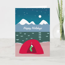 Red Tent with Christmas Stocking