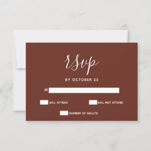 Red Terracotta Rustic Burnt Clay Earthy RSVP Card