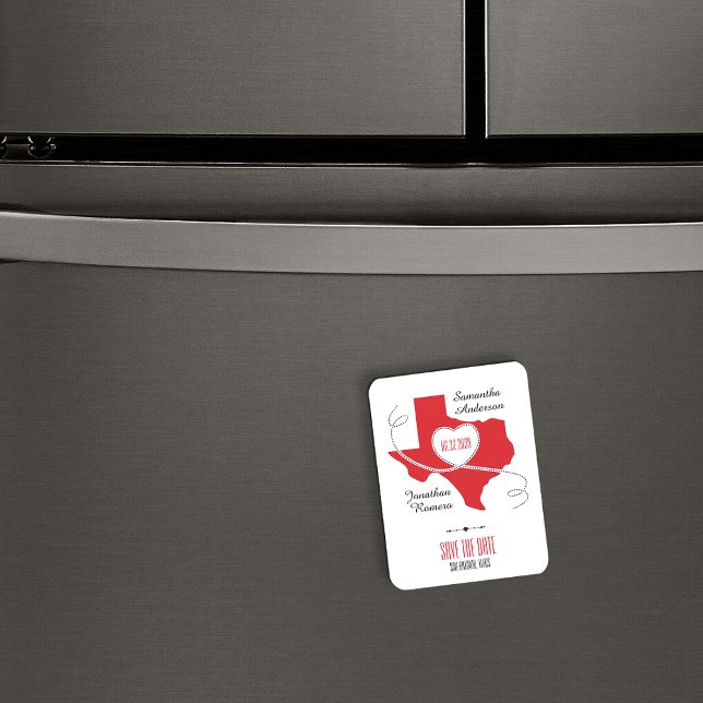 Red Texas Curling Ribbon Save the Date Magnet (Creator Uploaded)