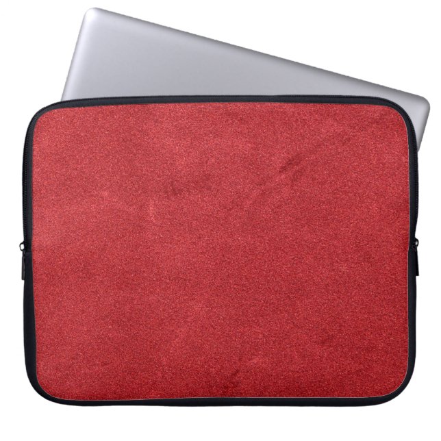 Red texture velvet colour modern laptop sleeve (Front)