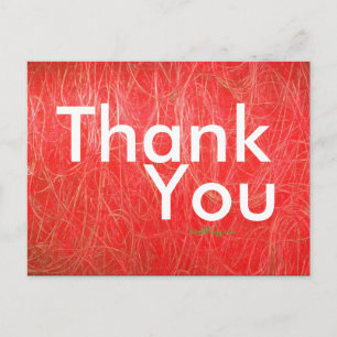 Red Textured Abstract Thank You Postcard