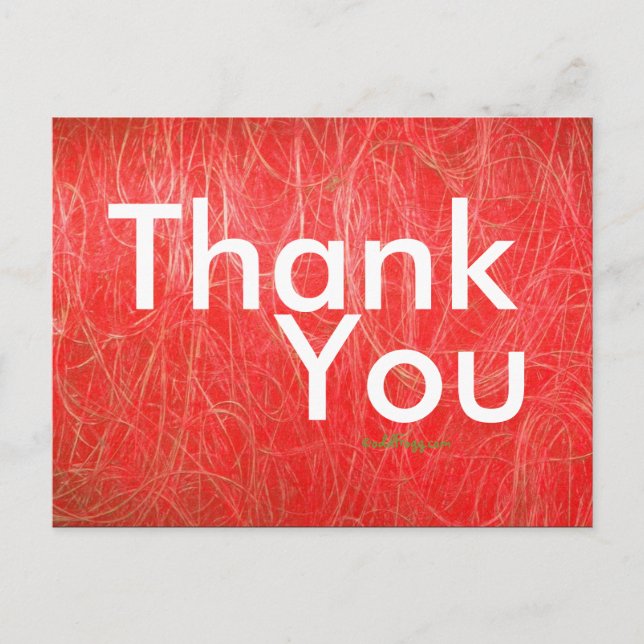 Red Textured Abstract Thank You Postcard (Front)