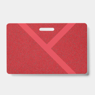 Red Textured Badge with Bold X Design – Customise ID Badge