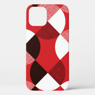 Red Textured Diagonal Dynamic Pattern iPhone 12 Case