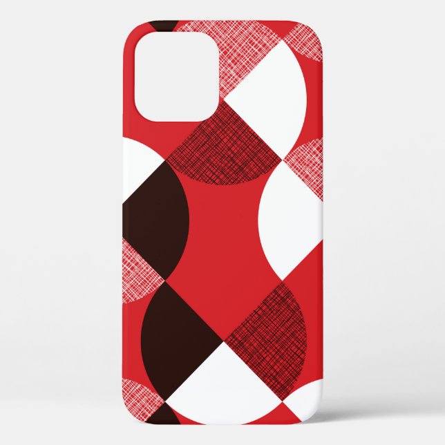 Red Textured Diagonal Dynamic Pattern Case-Mate iPhone Case (Back)