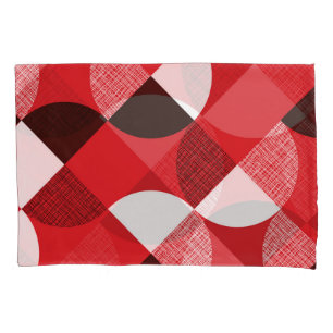 Red Textured Diagonal Dynamic Pattern Pillowcase