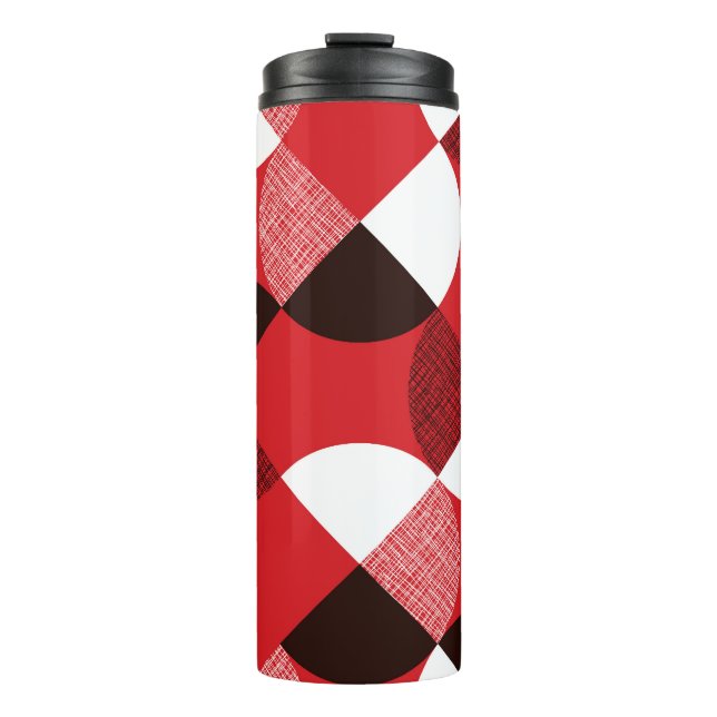 Red Textured Diagonal Dynamic Pattern Thermal Tumbler (Front)