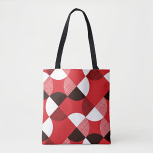 Red Textured Diagonal Dynamic Pattern Tote Bag