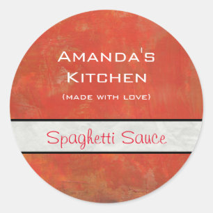 Red Textured Grunge Abstract Background Sauce Classic Round Sticker