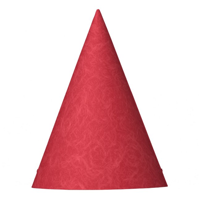 Red textured surface with subtle swirling pattern party hat (Front)