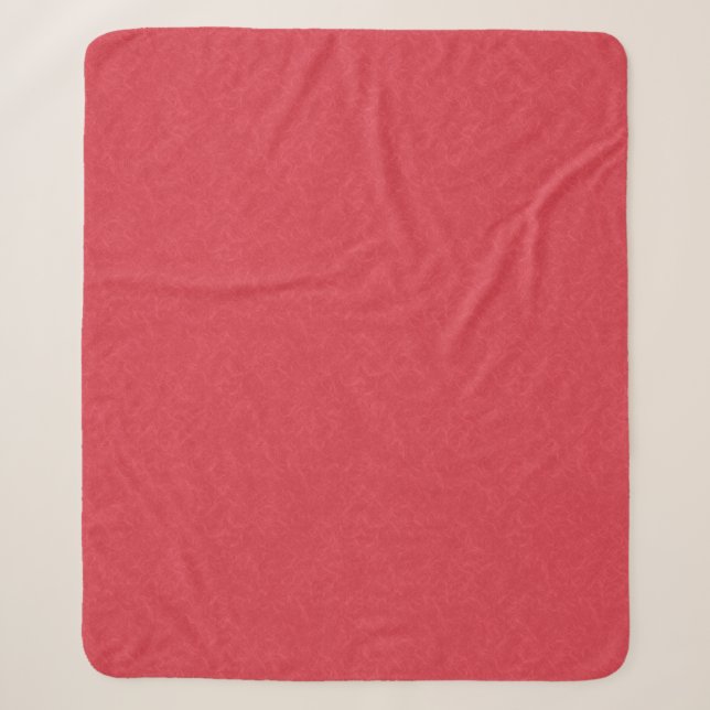 Red textured surface with subtle swirling pattern sherpa blanket (Front)