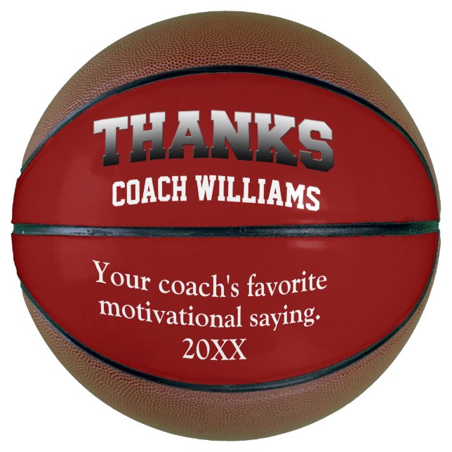 Red Thank You Coaches Basketball (Front)