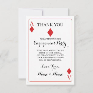 Red Thank You Playing Cards Ace Of Diamonds K & Q