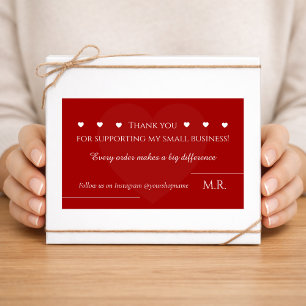 Red Thank You Sticker   Custom Business Label