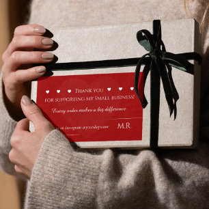 Red Thank You Sticker   Custom Business Label