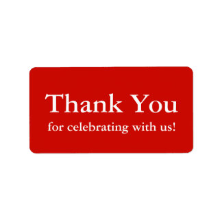 Red Thank You Stickers or Wedding Gift Labels