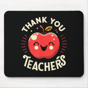 Red Thank You Teachers Motivational Appreciation F Mouse Pad