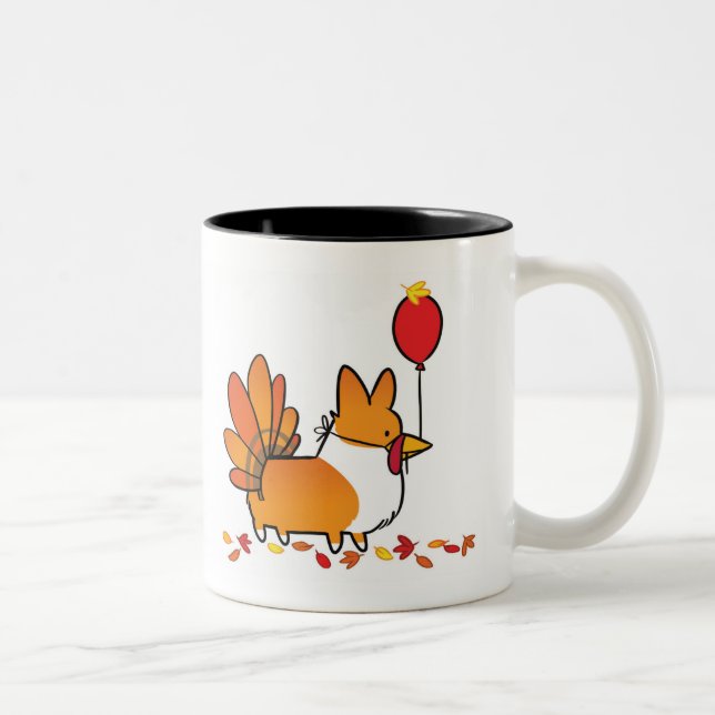 Red Thanksgiving Turkey Corgi Mug | CorgiThings (Right)