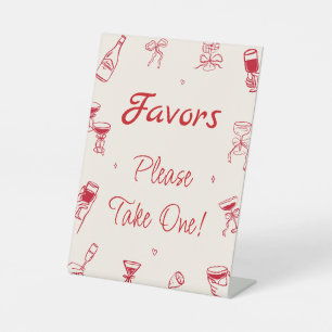 Red Thats Amore Bridal Shower Favor Pedestal Sign