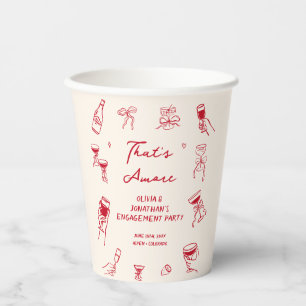 Red Thats Amore Engagement Party Paper Cups