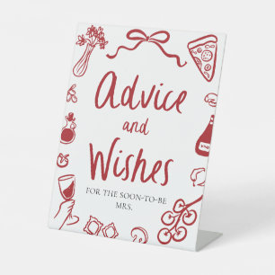 Red That's Amore Italian Pizza Advice and Wishes Pedestal Sign