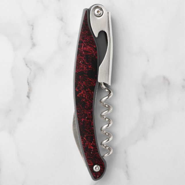 Red thick sponge upon dark red background corkscrew (Back)
